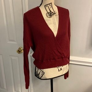 Leith Women’s Small Deep V Long Sleeve Cardigan Pullover